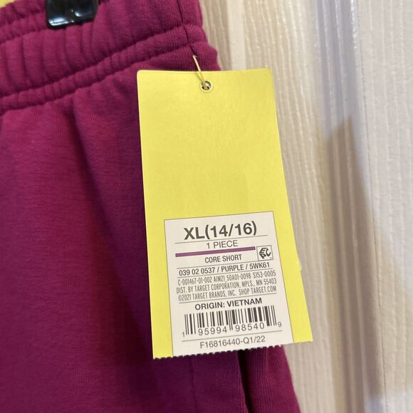 Set of 2 NWT All in Motion Girls Shorts XL 14/16 Purple Drawstring Lightweight - Picture 5 of 16